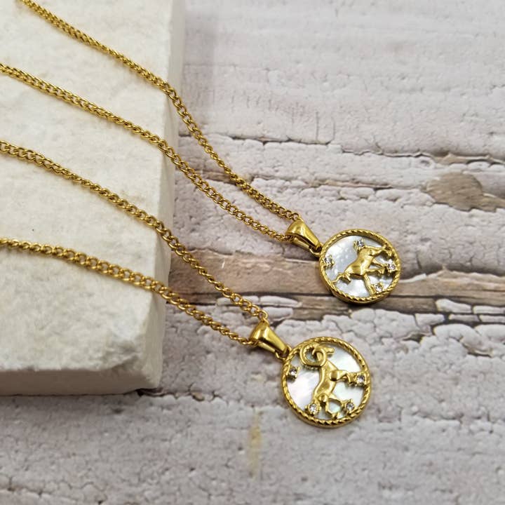 Treasure Wholesale - Wholesale Pendant/Charm Necklace - Shell Constellations Disc Necklace1