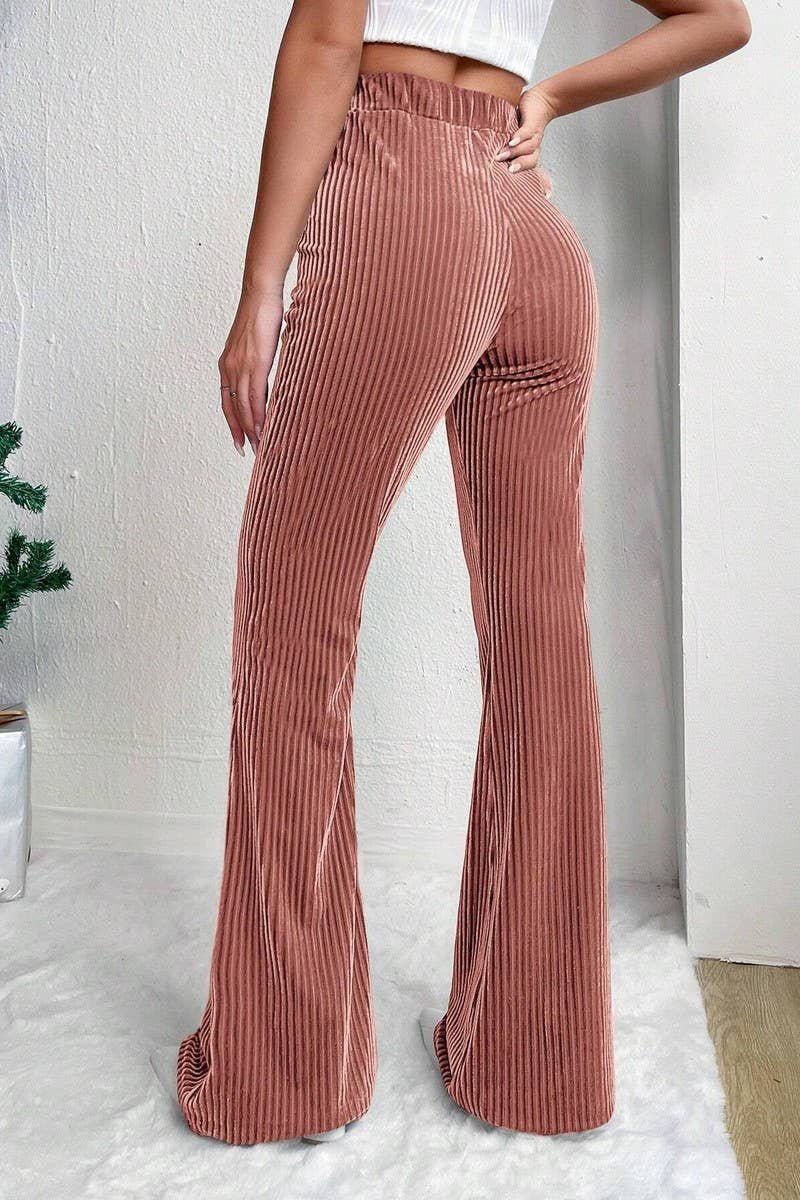 NINEXIS - Wholesale Pants - Women's - CWBLP2056_HIGH WAIST CORDUROY FLARE WIDE LEG SWEATPANTS11