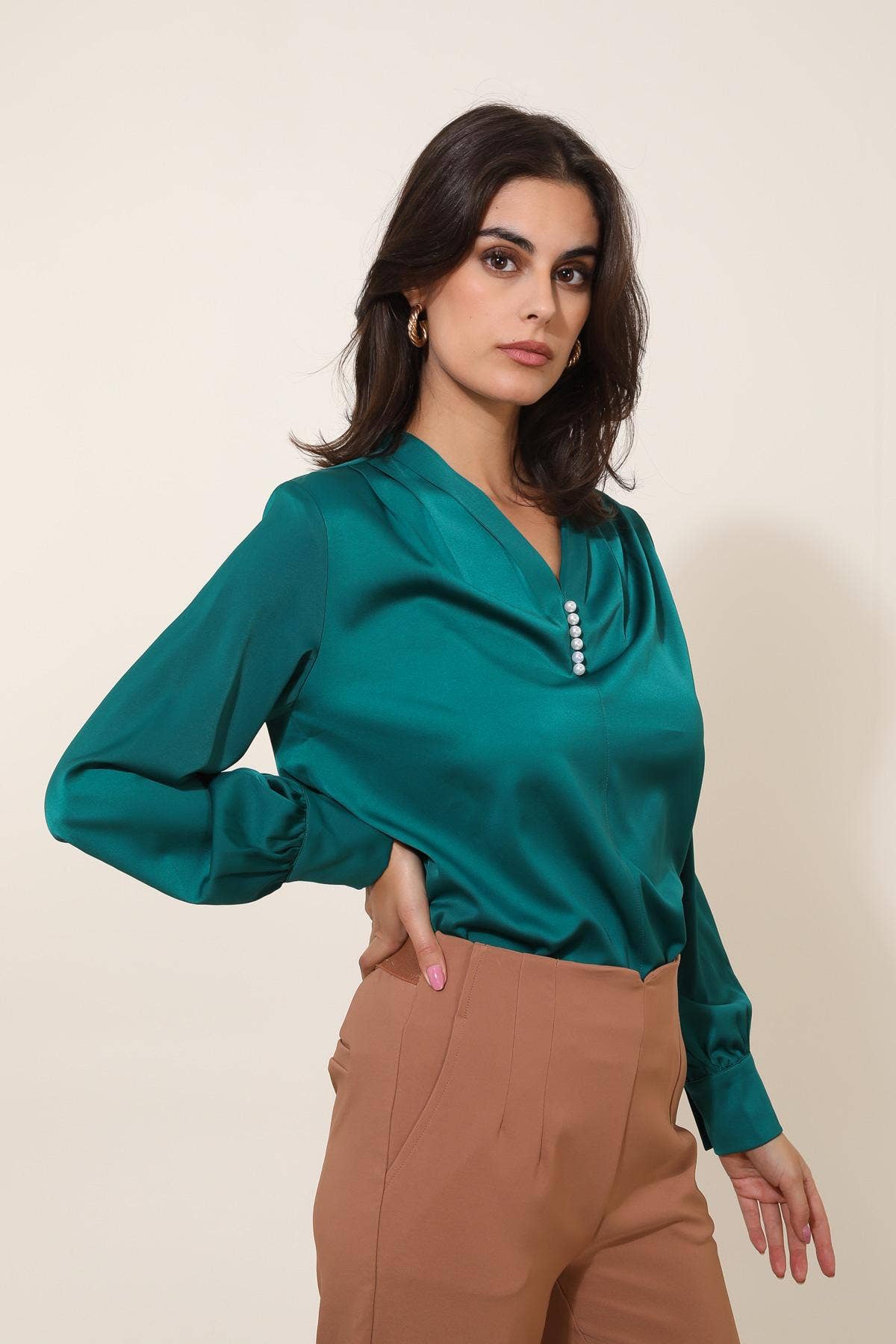 LULUMARY - Vendita all'ingrosso Camicetta - Donna - Blusa satinata H67225