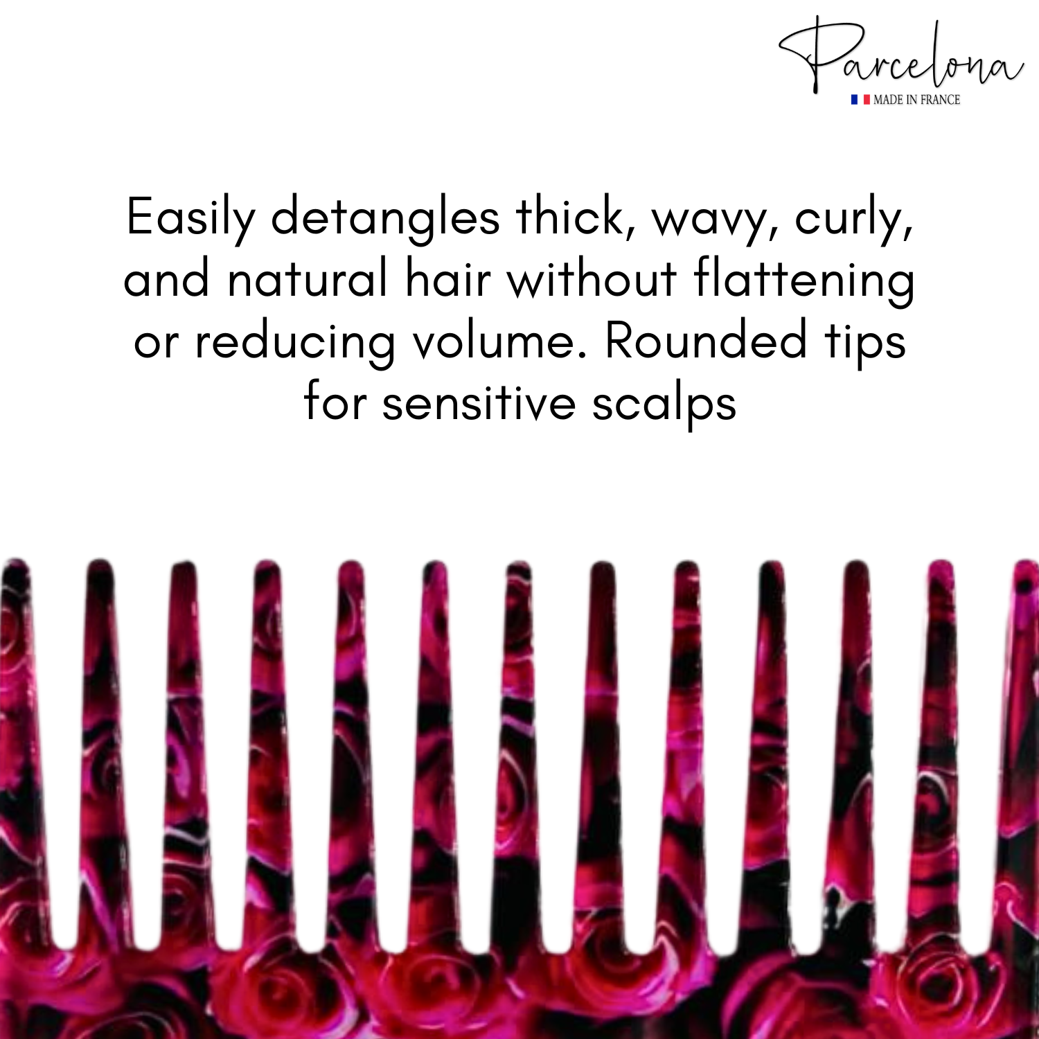 Parcelona - Wholesale Hair Brush/Comb - Parcelona Wide Tooth Comb Tropical Toucan Floral Print Comb for Thick Curly Hair15