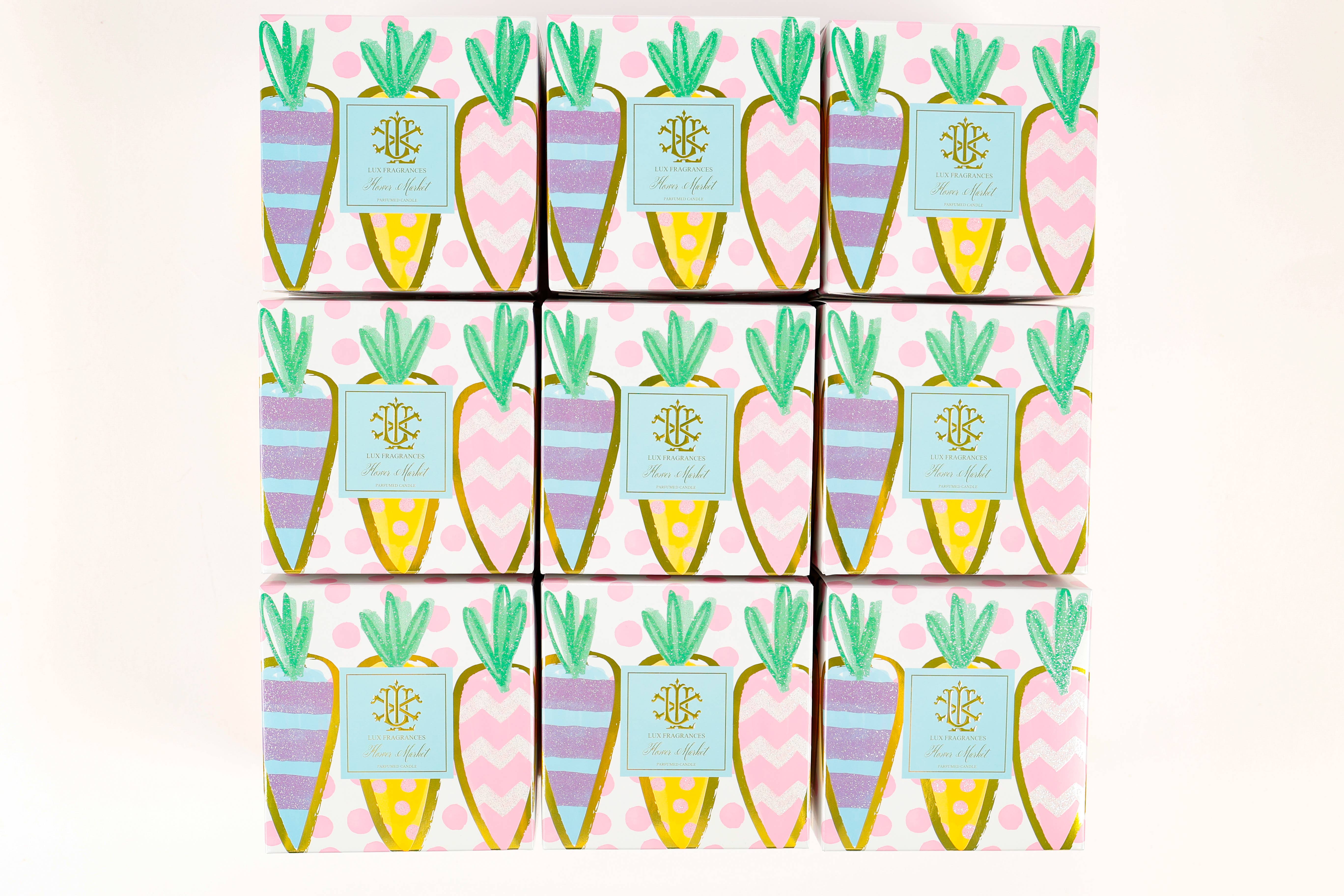 LUX FRAGRANCES - Wholesale Jar/Filled Candle - FLOWER MARKET 8OZ DESIGNER BOXED CANDLE2