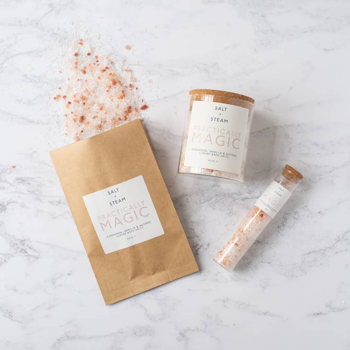 Salt + Steam - Wholesale Bath Salts - Practically Magic - Cinnamon & Vanilla Bath Salts 80g & 432g