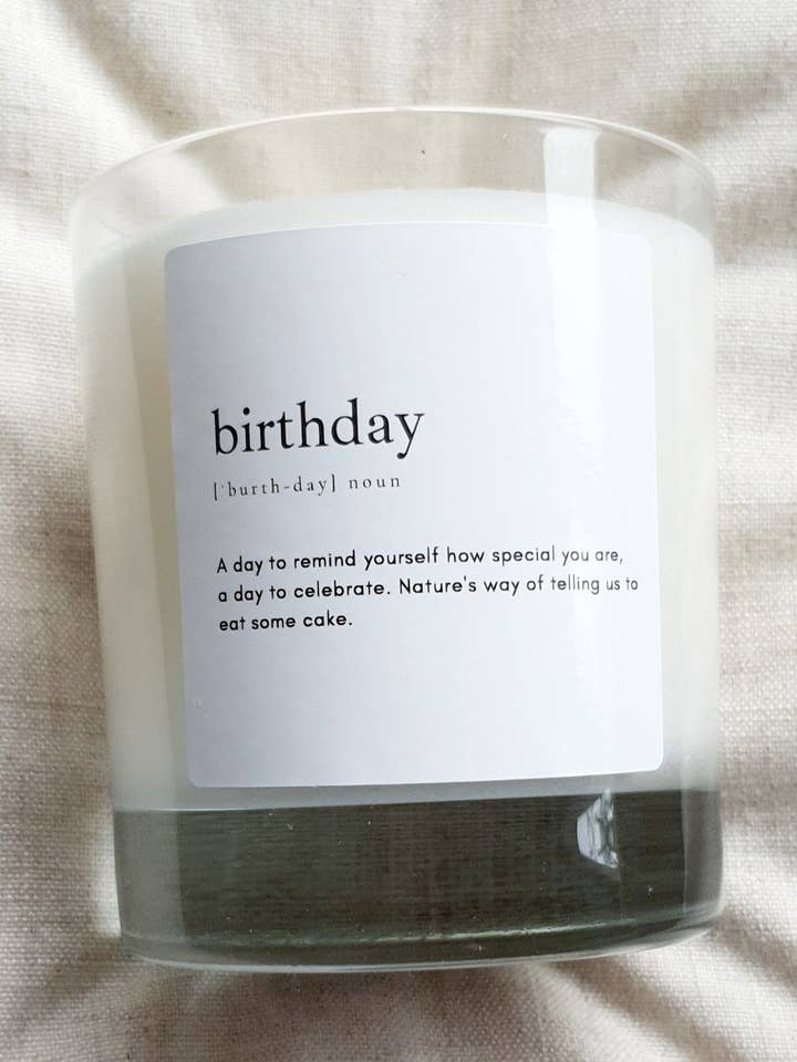 Birthday Dictionary Candle for wholesale by Lá Sona