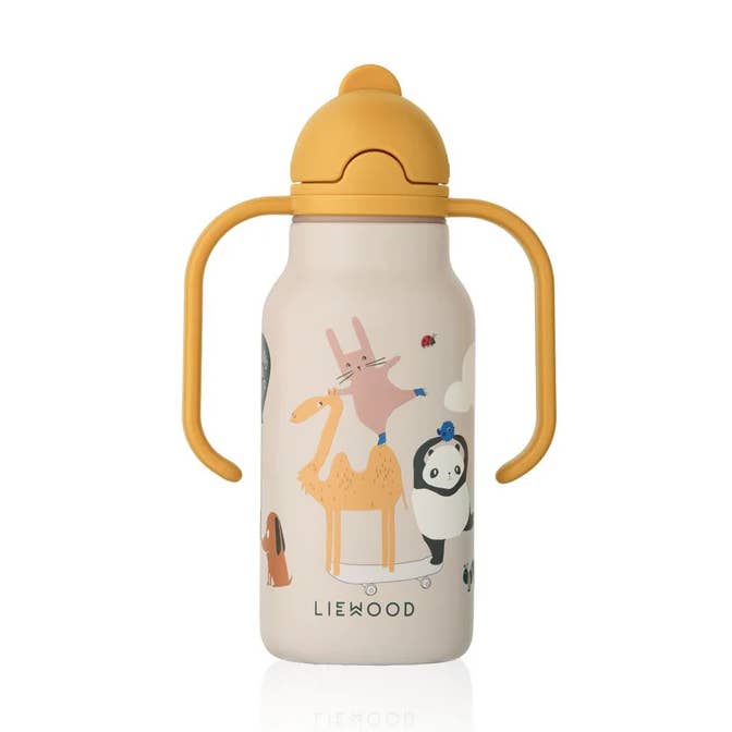 Garrafa de água "Kimmie Water Bottle 250 ml - Around the world / Sandy" por atacado de Bazaar Noir UG