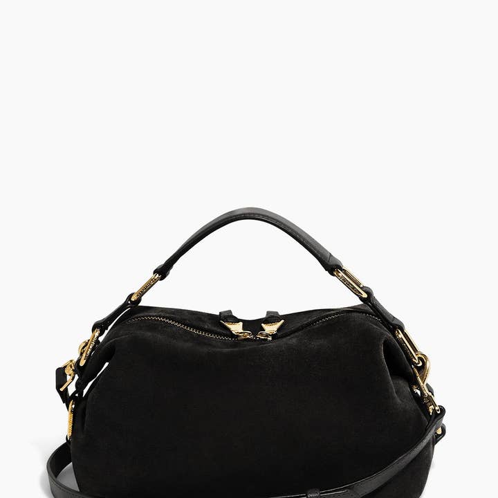 Black Suede Dumpling Convertible Handheld for wholesale on Faire6