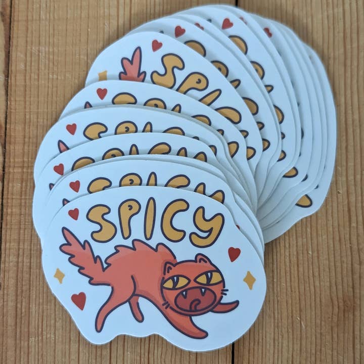 Sadsquatch - Wholesale Sticker - Spicy - Cute Feral Cat Vinyl Sticker