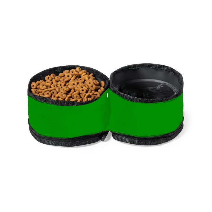 Foldable water and food bowl green for wholesale by B&W Werbeartikel GmbH - Doggyroller