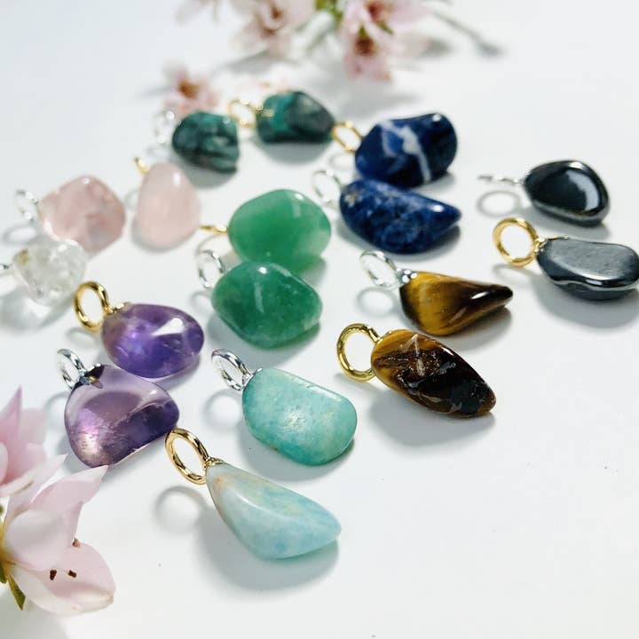 Rock Paradise - Wholesale Individual Charm/Pendant - Gemstone Tumbled Crystal Pendants A Grade - Small