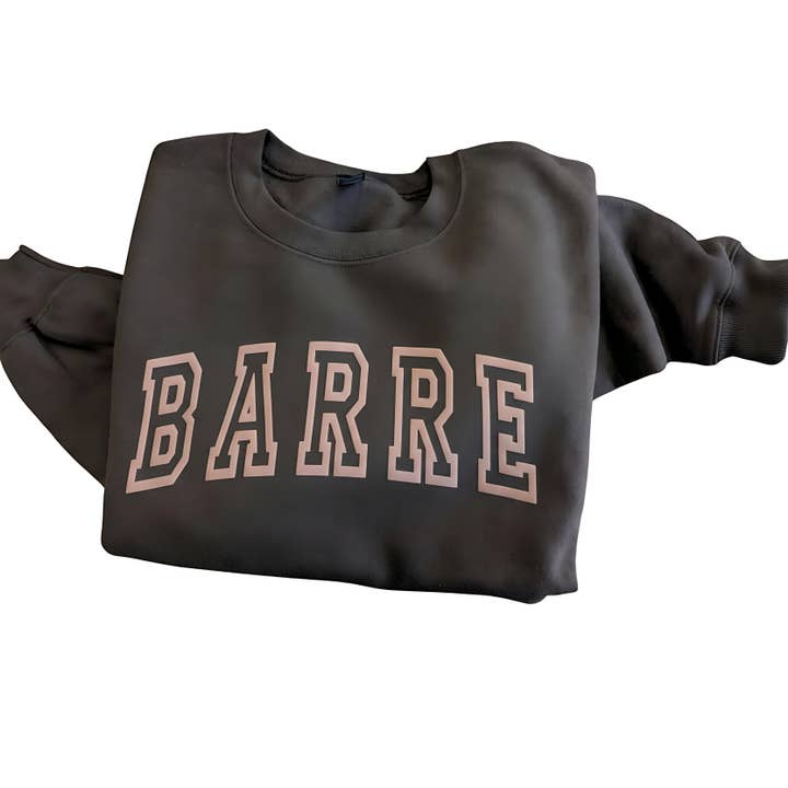 Puff Print Barre Crewneck Sweatshirt Yoga Studio Sweater for wholesale by P E T I T R U E