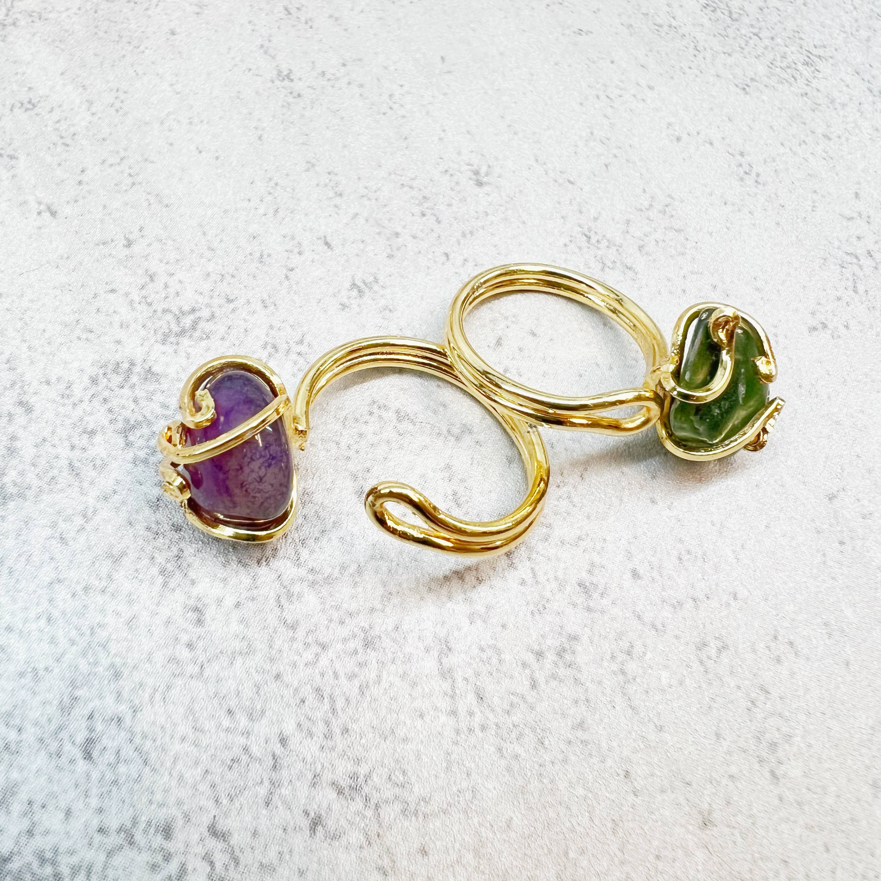 Gypsy Soul - Wholesale Jewelry Set - Wire-Wrapped Gemstone Open Ring Set - 100 Pcs6