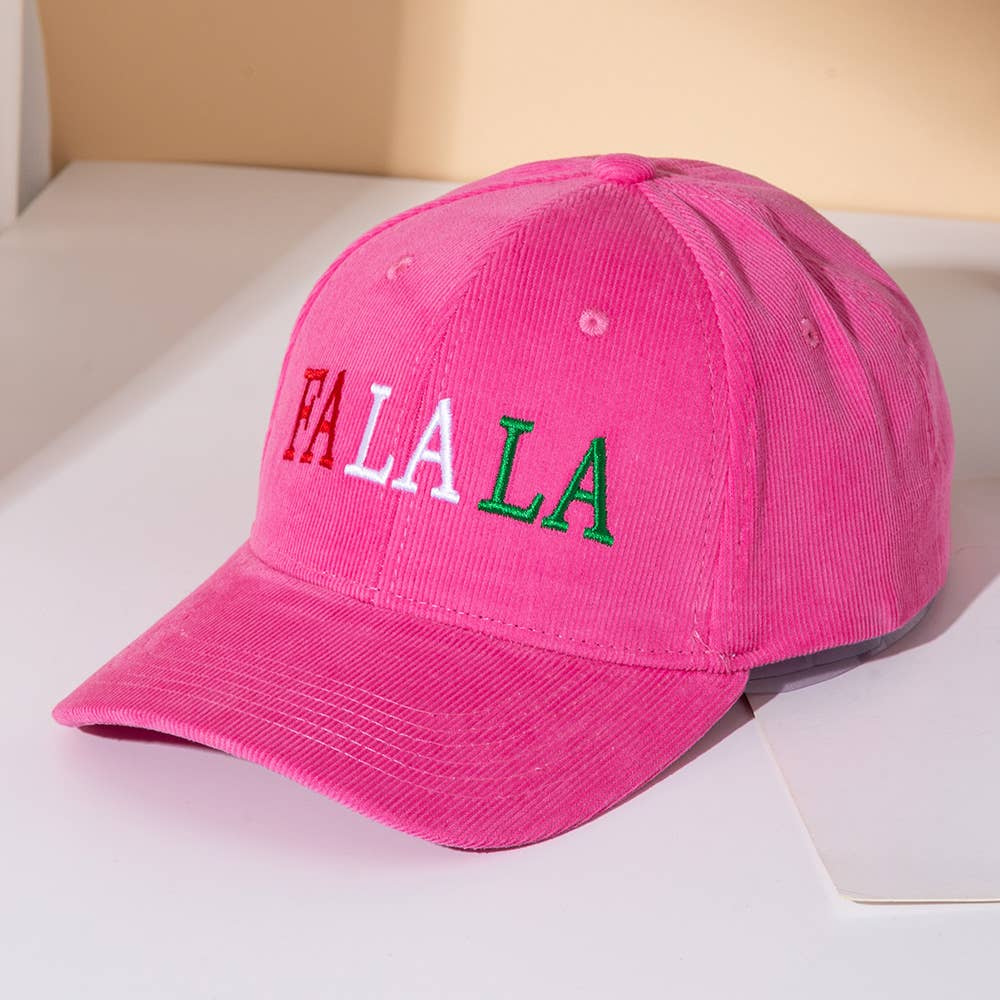 Sensibling Corp. - Wholesale Baseball Cap - Women's - FA LA LA Message Embroidered Five Panel Canvas Snapback Baseball Cap3