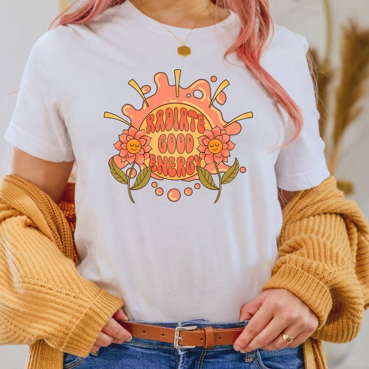 Radiate Good Energy Graphic T Shirt for wholesale by Londas Trendy Tees