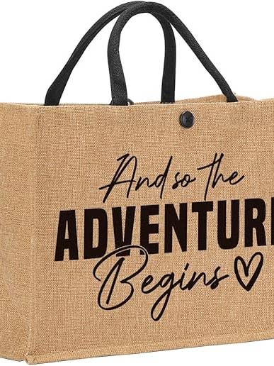 Os Presentes de Sacos de Juta "A Aventura Começa" para Mulheres por atacado de Alo Organic International