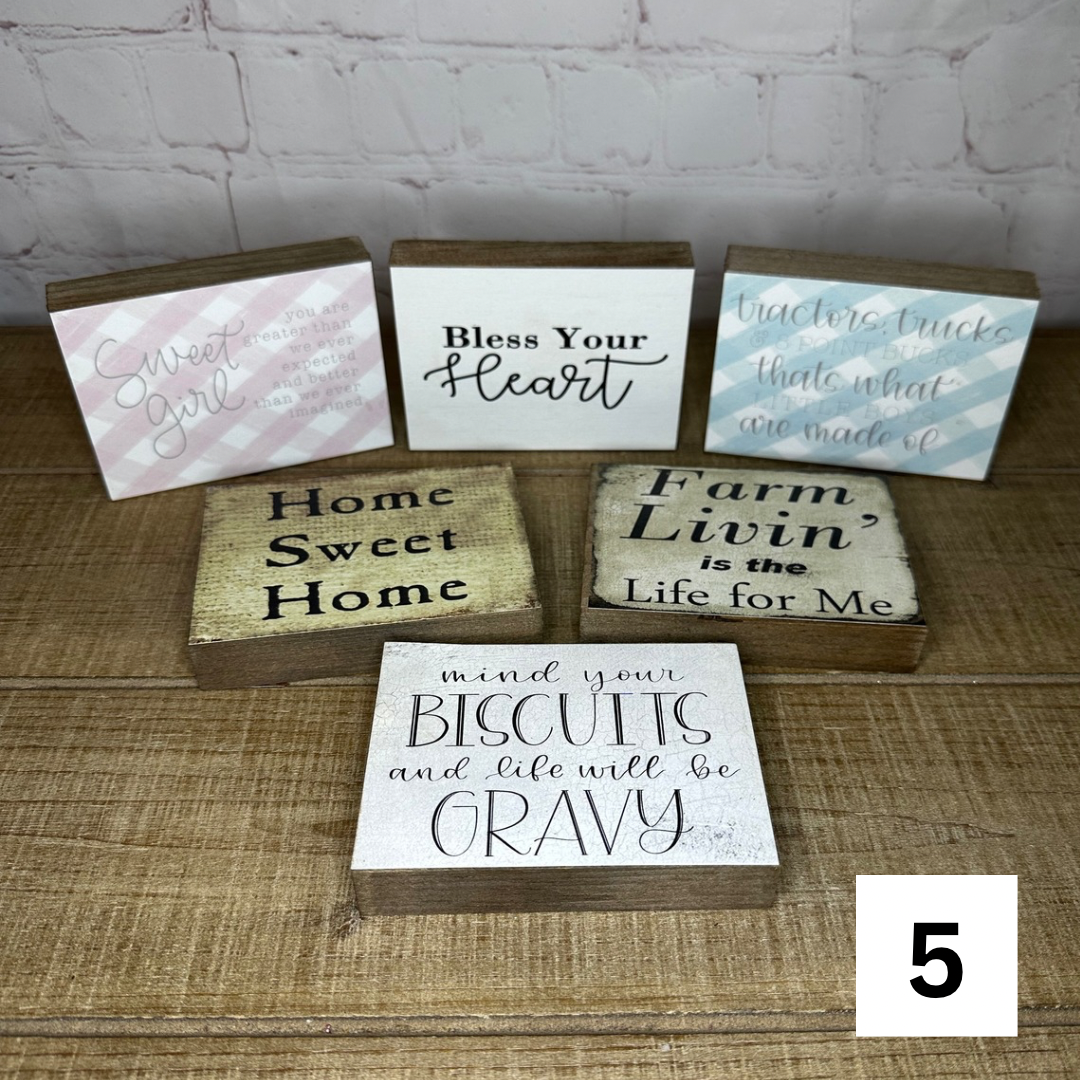 Buckeye Craft Co. – Objeto de mesa decorativo por atacado – Conjunto de 6 Blocos Diários 1