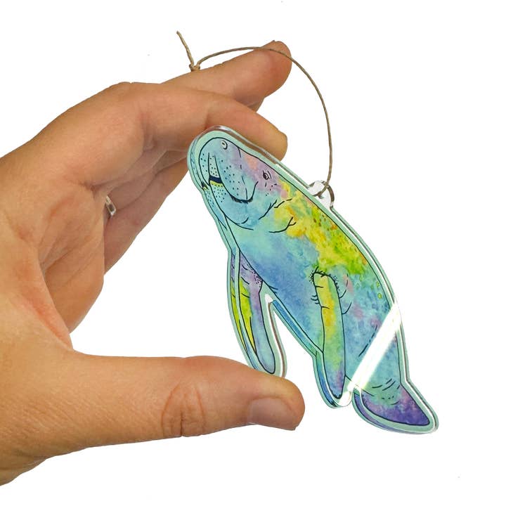 Art by Sharell - Wholesale Ornament Set - Manatee Acrylic Ornament, Florida Animal Lover Ornament3