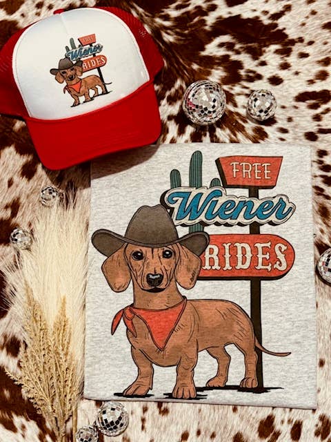 Posh Magnolia Boutique - Wholesale Screen Printed T-Shirt - Women's - Free Wiener Rides Western T-shirt1