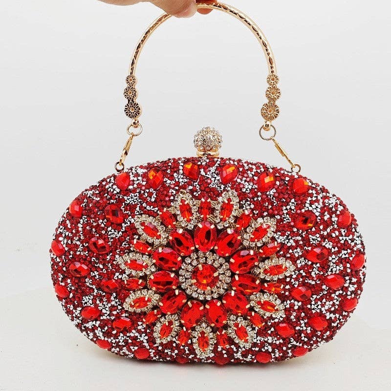 Plush Looks - Venta al por mayor Bolso de mano - Mujer - Clutch de Noche Girasol con Incrustaciones de Diamantes a la Moda10