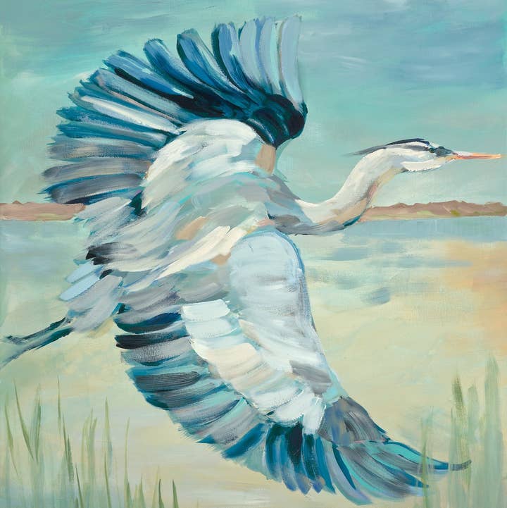 Kim Hovell Art - Wholesale Art Print - Heron on the Bay Print0