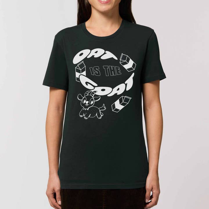Plant Faced Clothing - Wholesale Screen Printed T-Shirt - Unisex - Oat Is The Goat Tee - Black