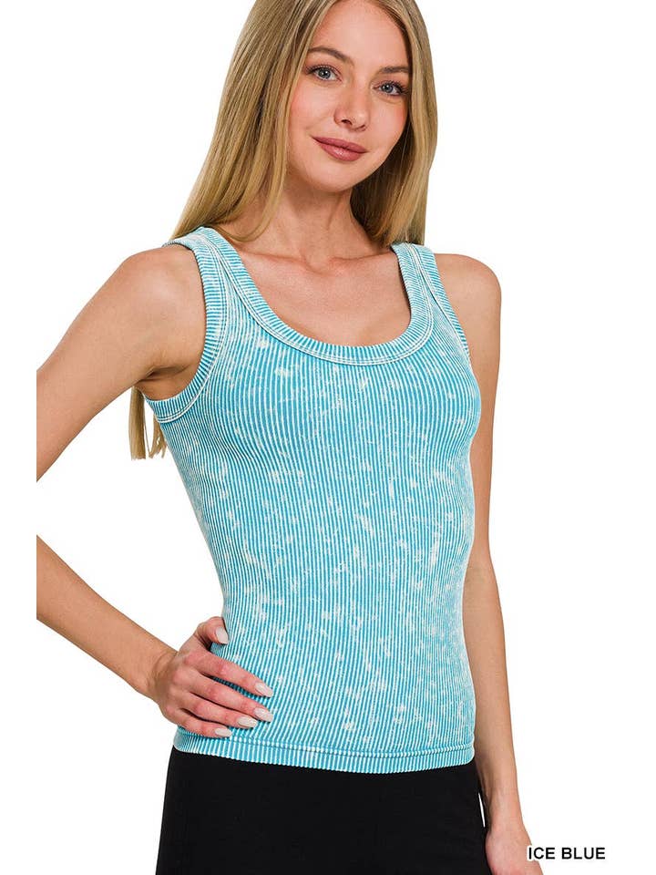 Vanilla Monkey - Vendita all'ingrosso Top in maglia - Donna - Canotta senza cuciture a costine lavata con scollo a 2 vie13