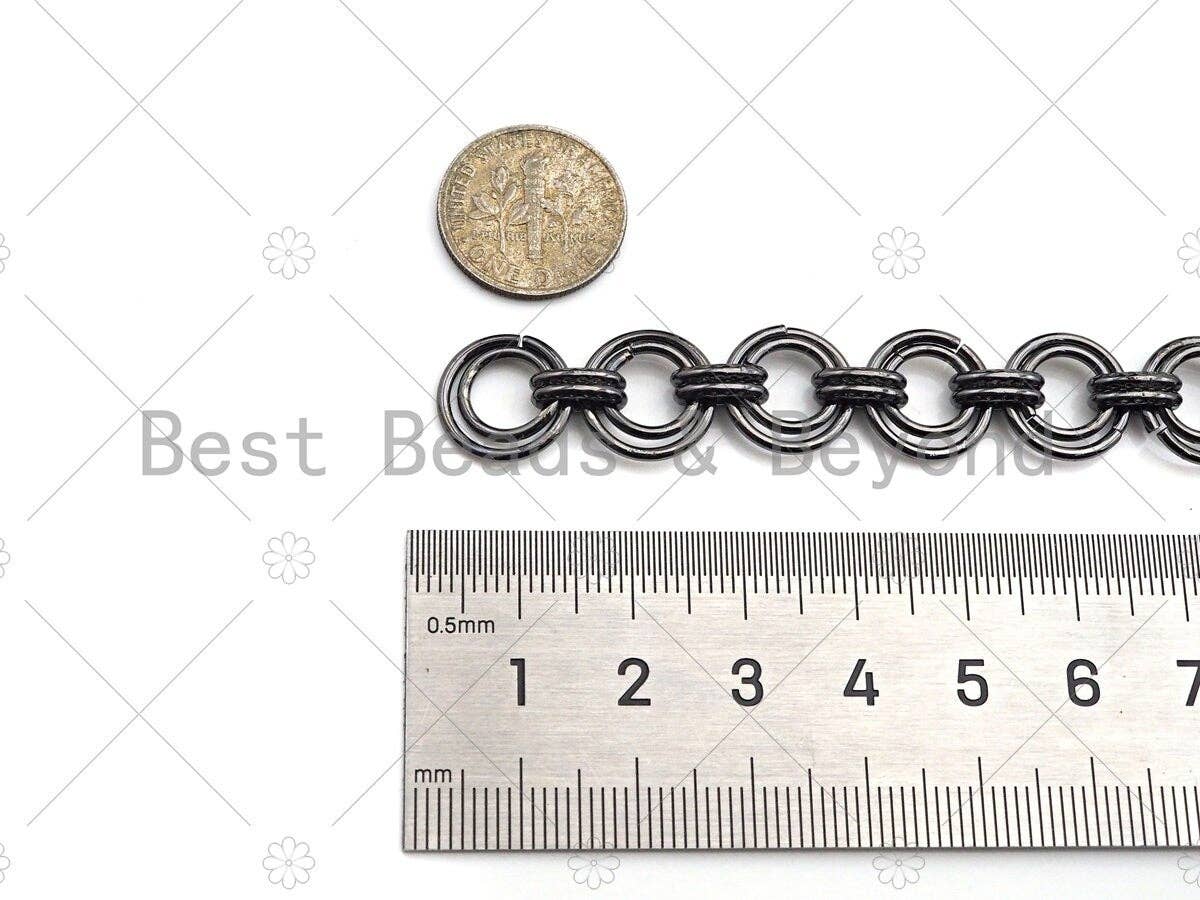 BestBeads&Beyond - Wholesale Link & Chain Necklace - High Quality Hand Made Double Cirle Chain, 18K Real Gold Pla3