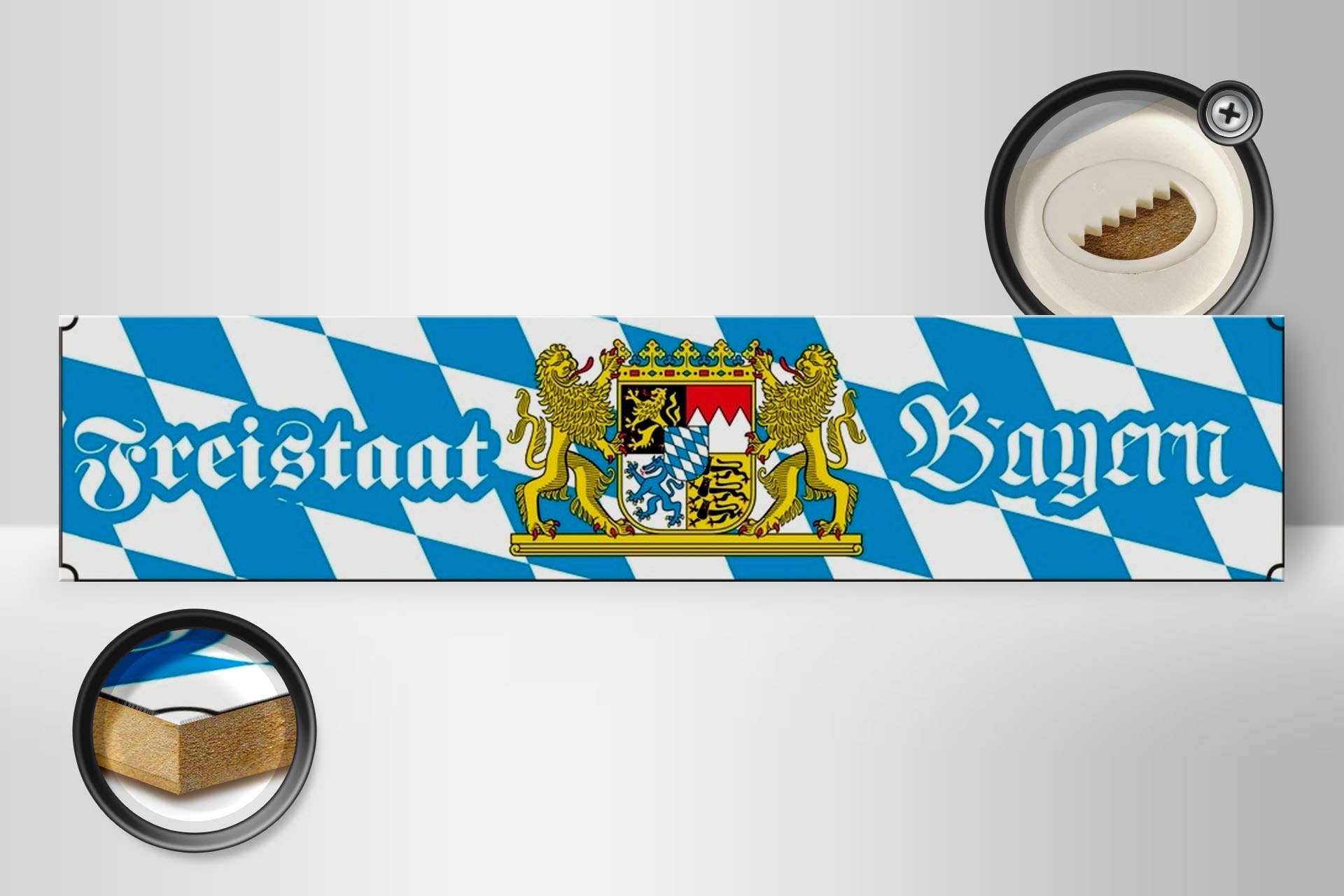 Femer - Wholesale Sign - Bavarian wooden sign 46x10cm Freistaat Bayern1