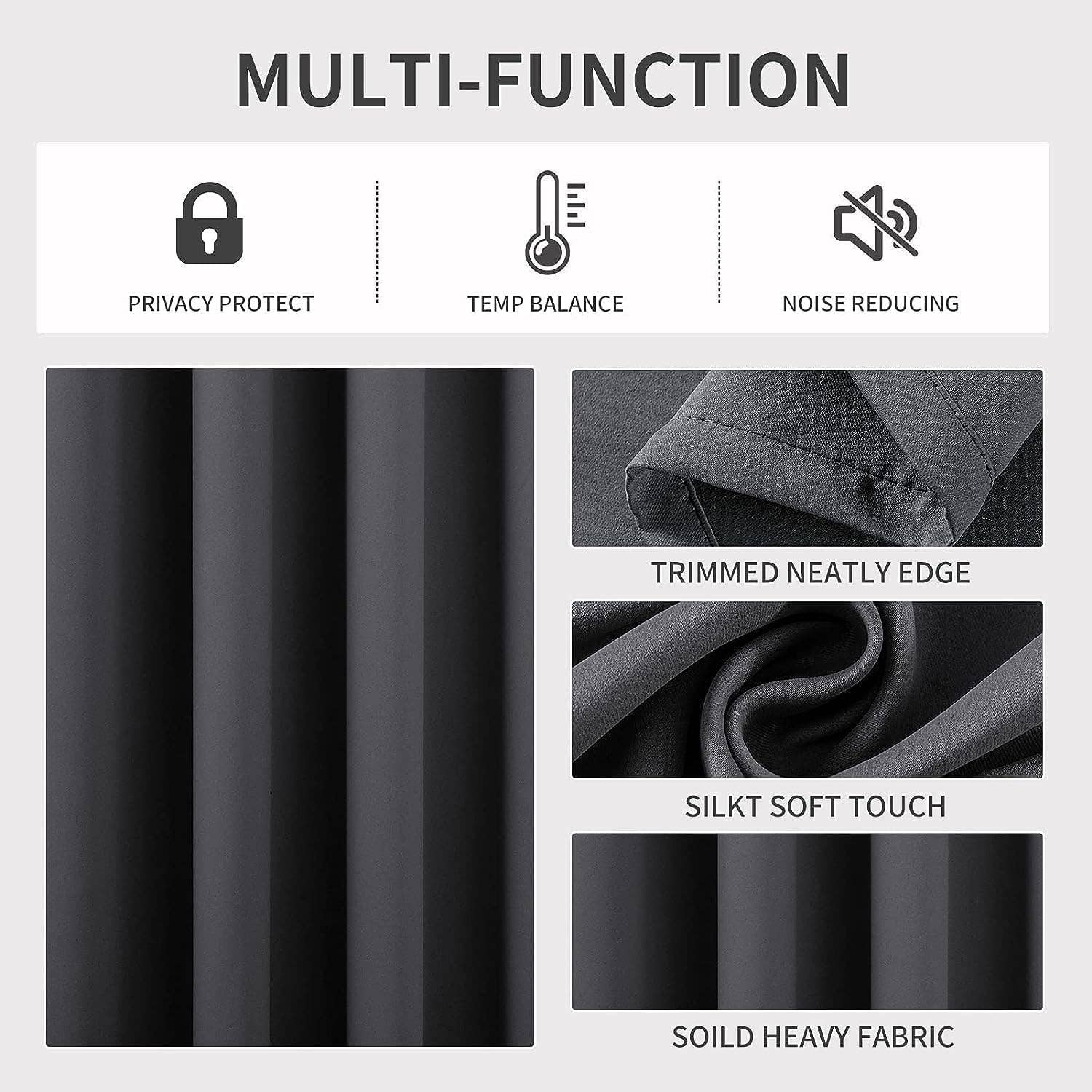 J&V TEXTILES – wholesale Curtain – 2 Pack - 55'' X 84'' Solid Thermal Blackout Panels (19 Colors)34