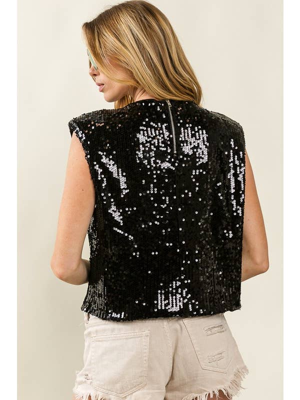 Vanilla Monkey - Wholesale Tank Top - Women's - Game Day And Football Patches Sequin Top3