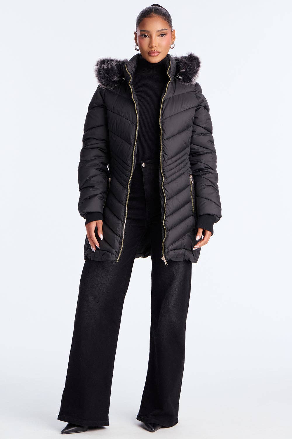 5besties inc - Vente Doudoune – femme - Doudoune longue à capuche12