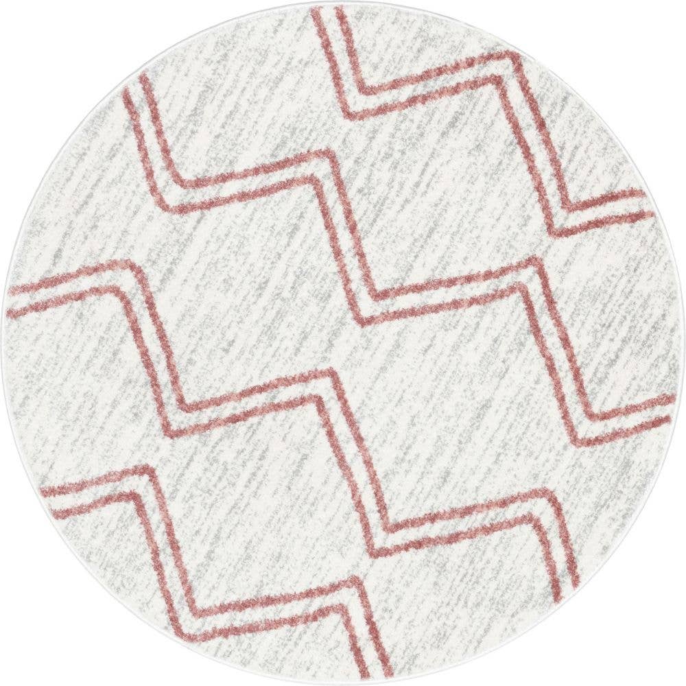 Well Woven - Wholesale Area Rug - Kids & Baby - Reeve Modern Chevron Zig-Zag Pink Ivory Kids Rug12