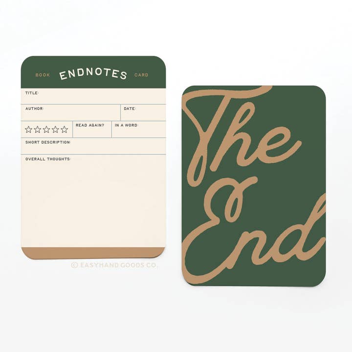Easyhand Goods – formerly Onderkast - Vendita all'ingrosso Segnalibro - Set di Carte Recensione Libro Endnotes1