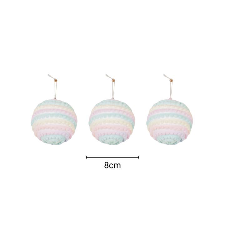 Housevitamin bv - Wholesale Ornament Set - Xmas Hangers- Xmas Balls- Foam- Unicorn Colours-S3- 8cm