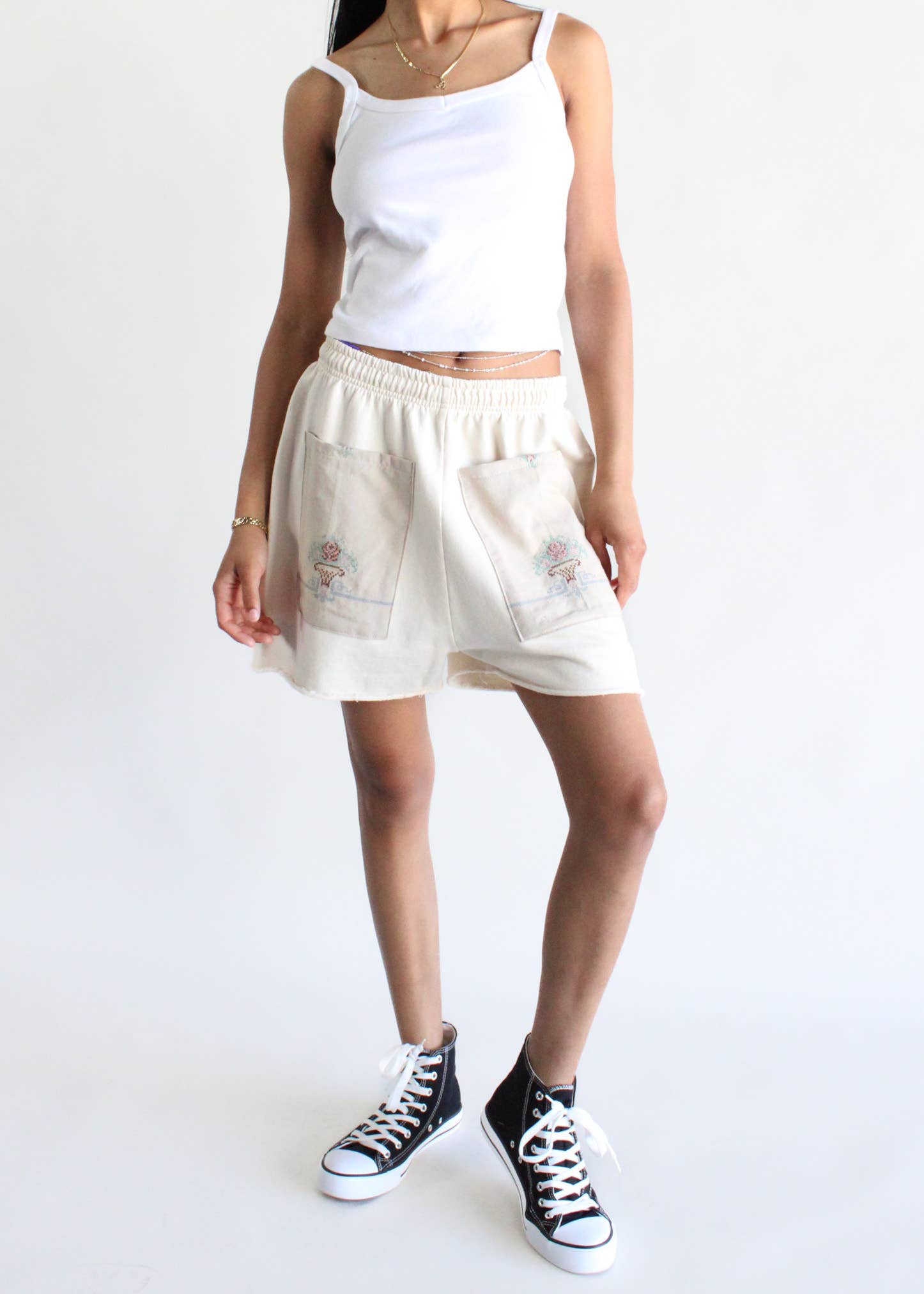 American Recycled Clothing - Wholesale Shorts - Women's - Sweat Short with Embroidered Front Pocket4