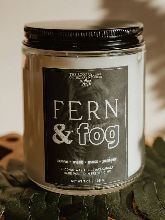 Fern and Fog | Coconut + Beeswax Candle for wholesale by The Root Cellar Apothecary and Market