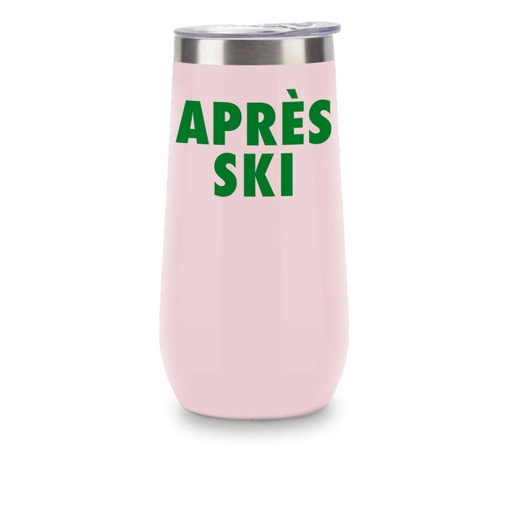 Toss Designs - Wholesale Insulated Mug/Tumbler - Insulated Champagne Tumbler (Pink) - Après Ski (Green)
