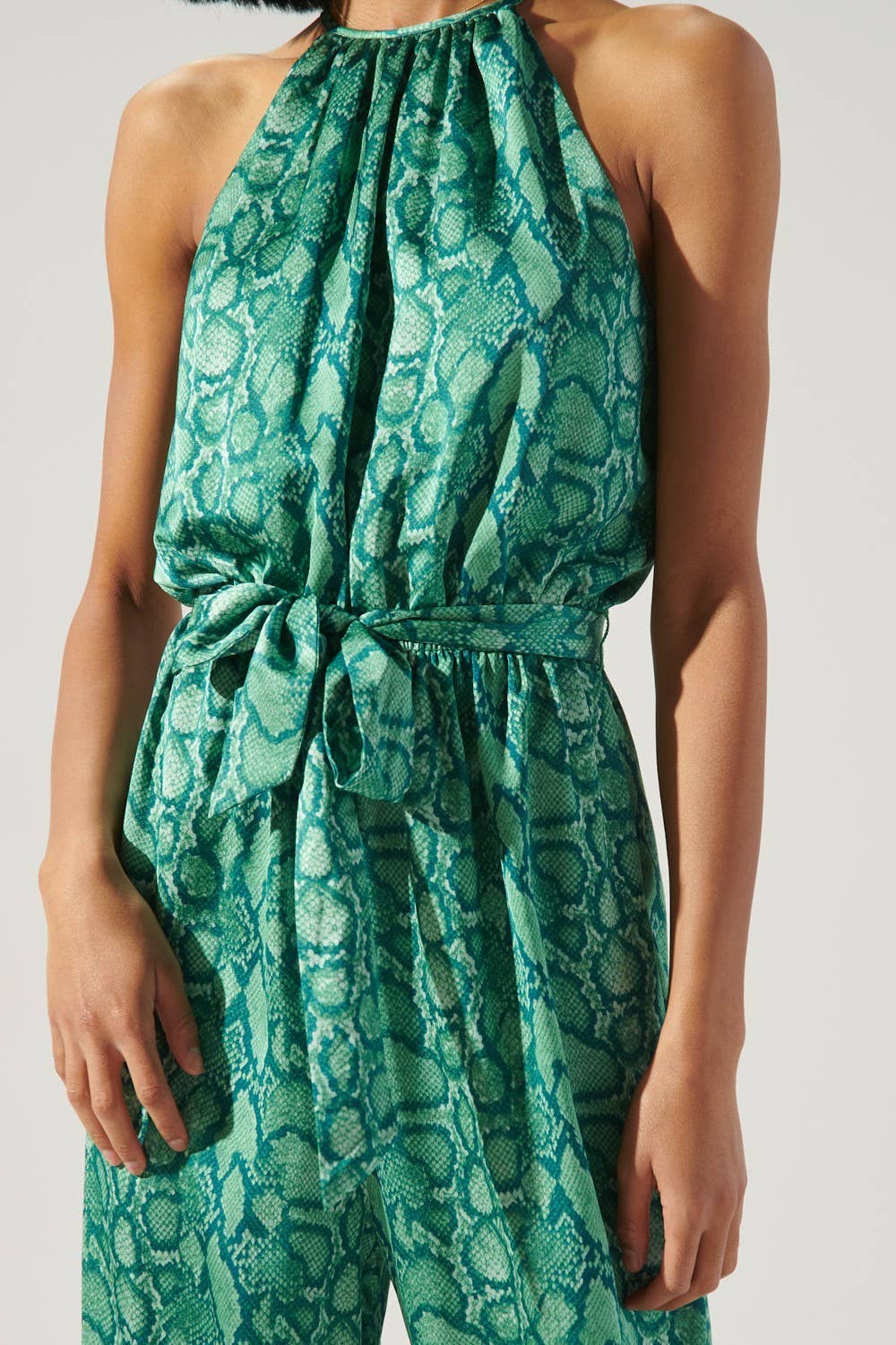 GreenMulti Gwendolyn Snake Jumpsuit for wholesale on Faire3