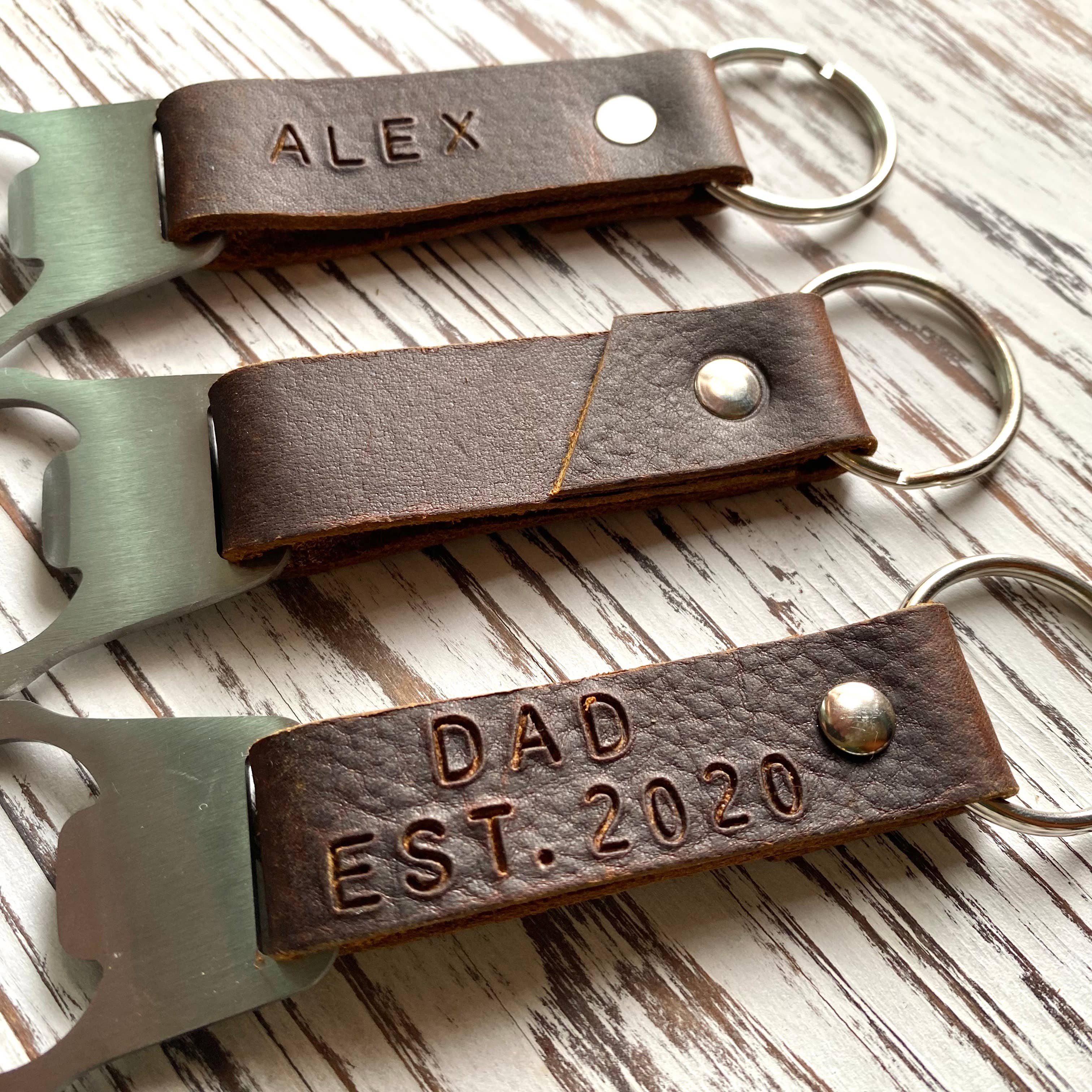 Blu Mountain Co - Wholesale Keychain - Unisex - Custom Leather Bottle Opener Custom Text Keychain5