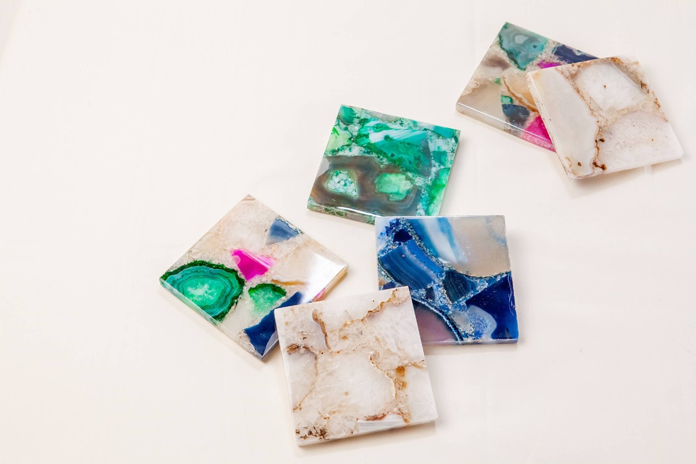 BIDKhome - Wholesale Coasters - Set of 4 White Agate Coasters5