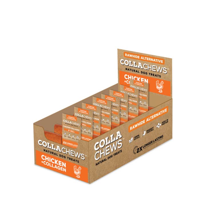 CC 6” Collagen Roll, Chicken PDQ 30ct for wholesale by Alamo Pet Experts