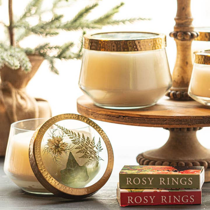 Rosy Rings - Wholesale Jar/Filled Candle - Forest Large Pressed Floral Candle