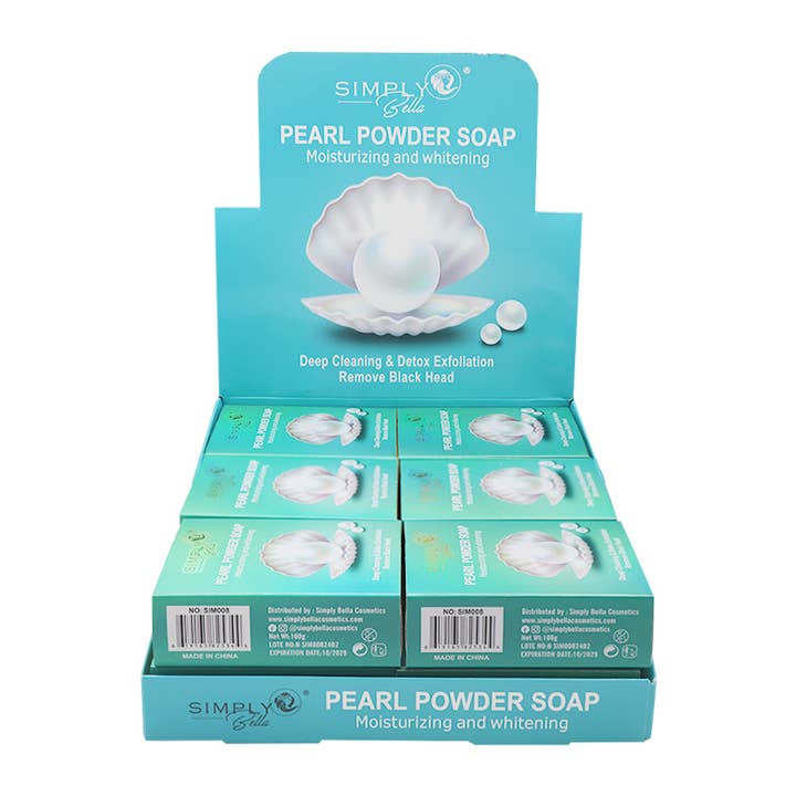 PINEAPPLE Beauty - Wholesale Facial Cleanser - Simply Bella SIM008 Pearl Powder Whitening Soap - 12 2