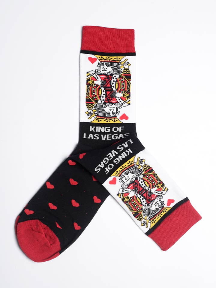 Men's King Of Las Vegas Crew Socks for wholesale by Just Fun Socks