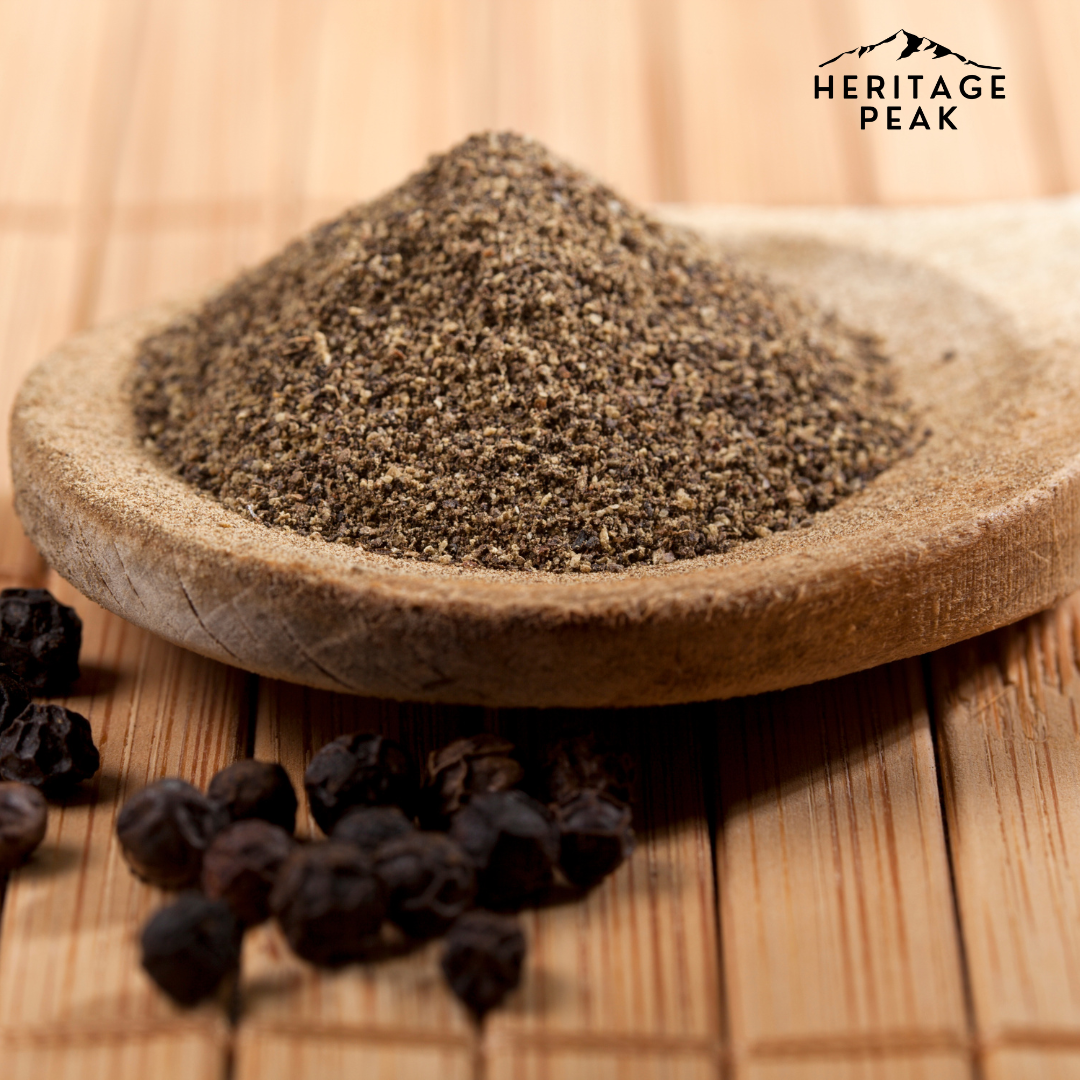 The Heritage Peak - Wholesale Dried Spice - Organic Ground Black Pepper 1.6oz2