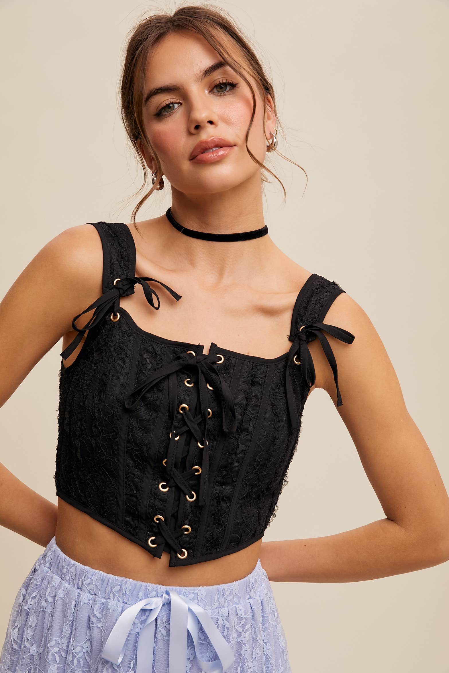 Listicle - Wholesale Korset - Dames - Vetersluiting Corset Crop Top0