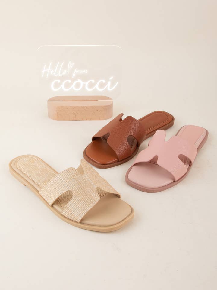 LUKE-01A CUT OUT DESIGN UPPER SLIP-ON SANDAL for wholesale by CCOCCI