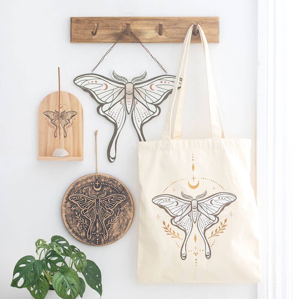 Something Different Wholesale - Wholesale Tote Bag - Women's - Light Luna Moth Polycotton Tote Bag4