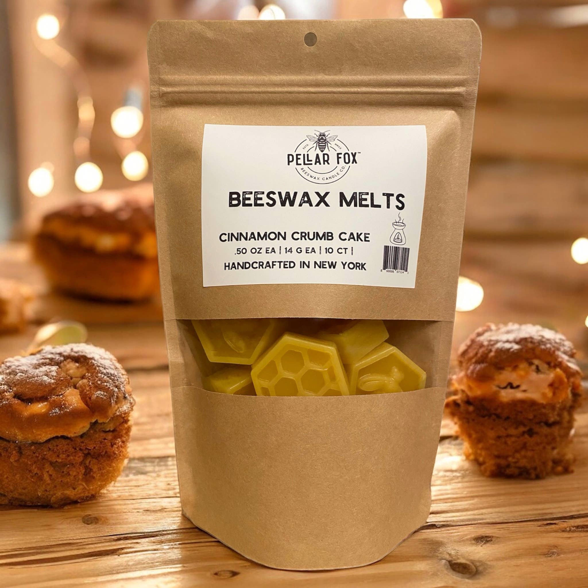 Pellar Fox Beeswax Candle Co. - Wholesale Wax Melt - Cinnamon Crumb Cake Beeswax Melts1