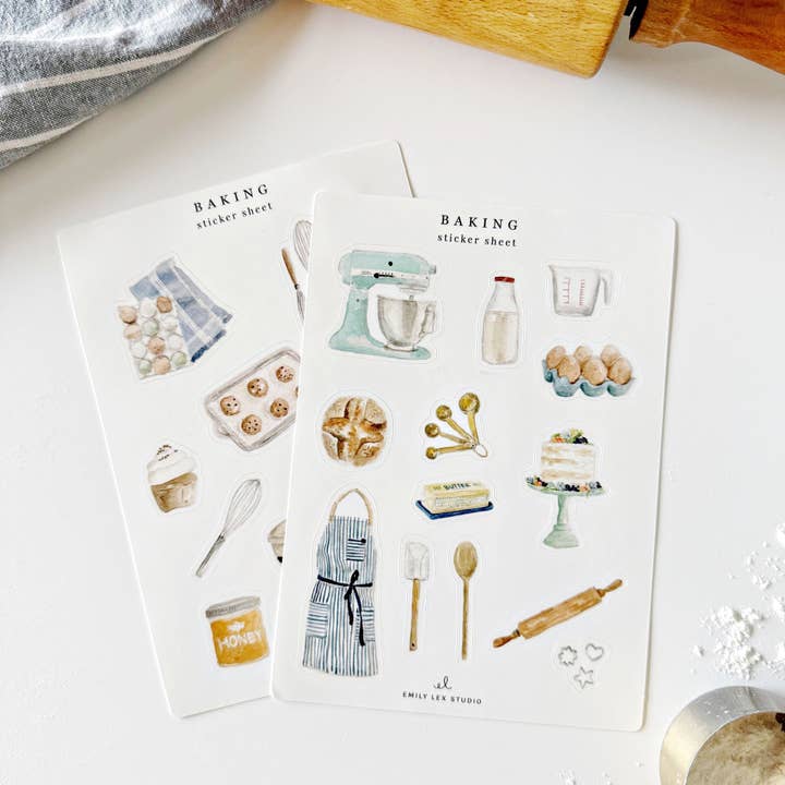 baking sticker sheet for wholesale by emily lex studio