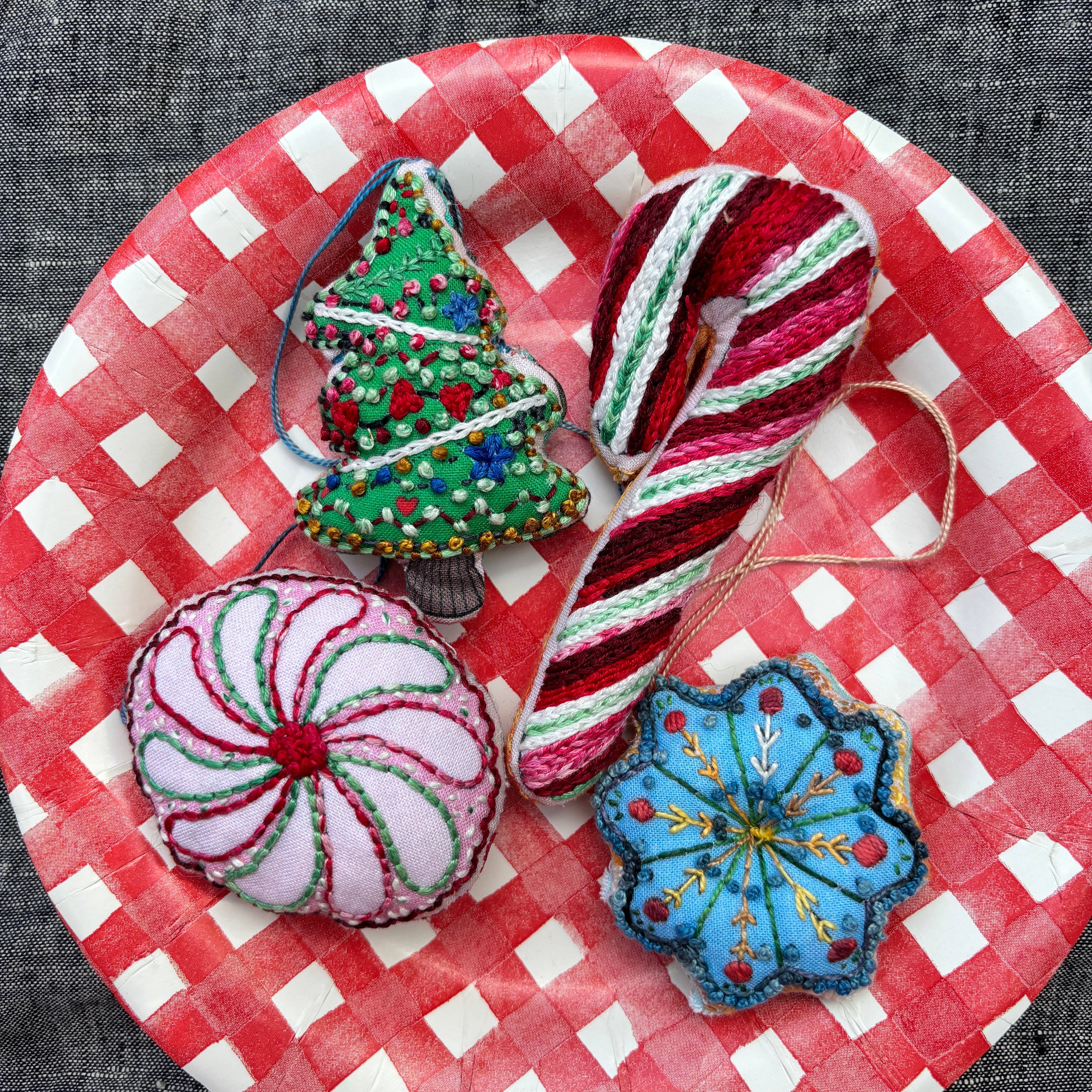 Dropcloth Samplers - Wholesale Embroidery/Cross Stitch Supplies - DIY Embroidered Christmas Cookie Ornamnets WHOLESALE3