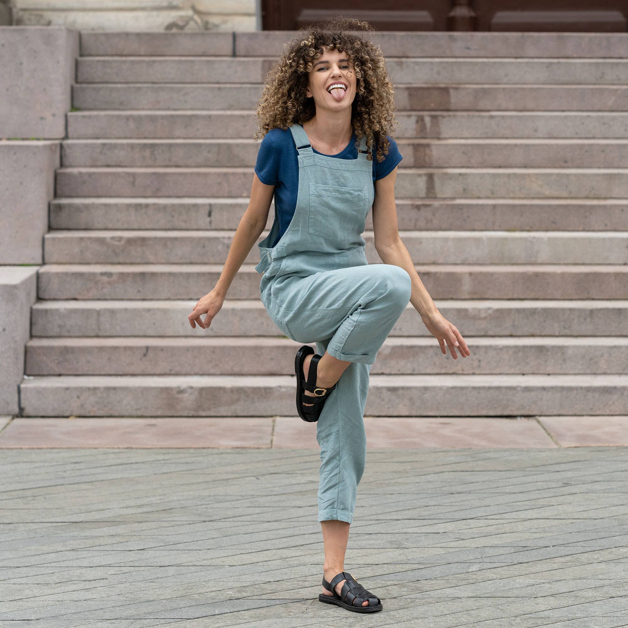 menique - Wholesale Jumpsuit - Women's - Dunagree Linen Jumpsuit Nicci - Casual Summer Overall10